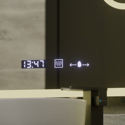 Oglinda LED Rectangulara, 75x90cm, Eclat MotionGlow Marcello, Sistem Dezaburire, Ceas & Termometru, Lupa Cosmetica, Dimabila [1]