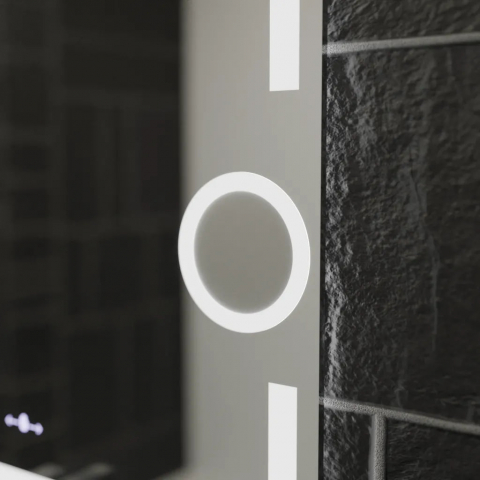 Oglinda LED 80x60 cm cu senzor, lupa cosmetica, ceas, dezaburire si lumina reglabila [2]