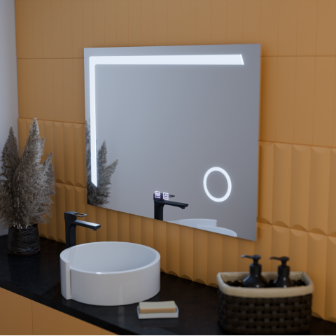 Oglinzi LED/Smart - Oglinda LED Rectangulara 80x60cm Alessandro, Touch, Dezaburire, Luminare 6000K