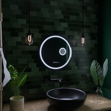 Oglinda LED rotunda 60cm cu senzor, lupa cosmetica, ceas, termometru si lumina reglabila [8]