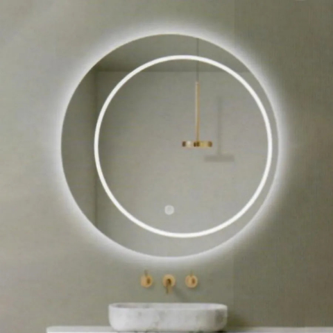 Oglinda LED Rotunda, 60cm, Feronia Touch, Sistem Dezaburire, Dimabila [1]