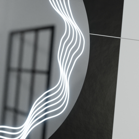 Oglinda LED Rotunda 60cm, Flusso Touch, Sistem Dezaburire, Dimabila [1]