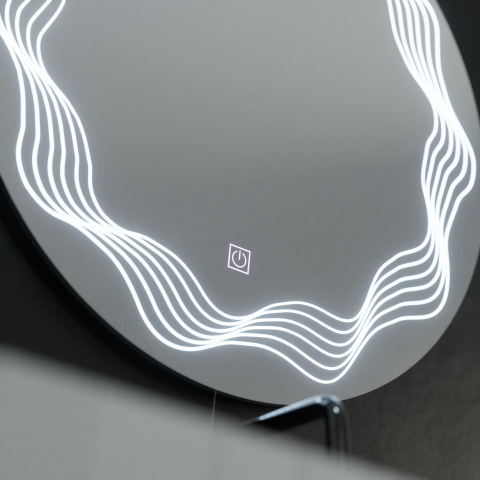 Oglinda LED Rotunda 60cm, Flusso Touch, Sistem Dezaburire, Dimabila [3]