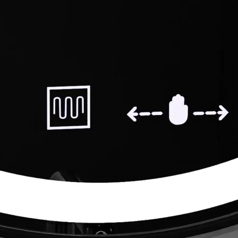 Oglinda LED rotunda 60cm cu senzor, lupa cosmetica, ceas, termometru si lumina reglabila [1]