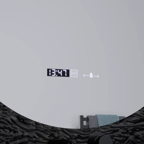 Oglinda LED Rotunda, 60cm, Serenite MotionGlow Marcello, Sistem Dezaburire, Ceas & Termometru, Dimabila [1]