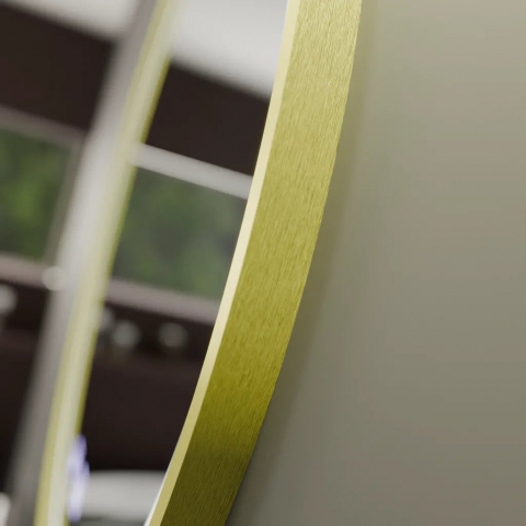 Oglinda LED 70cm Touch, Rama Aurie, Sistem Dezaburire, Dimabila [3]