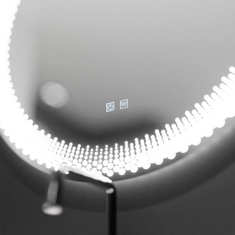 Oglinda LED rotunda 70cm pentru baie, design modern fara rama, sistem dezaburire si iluminare dimabila cu control tactil [1]