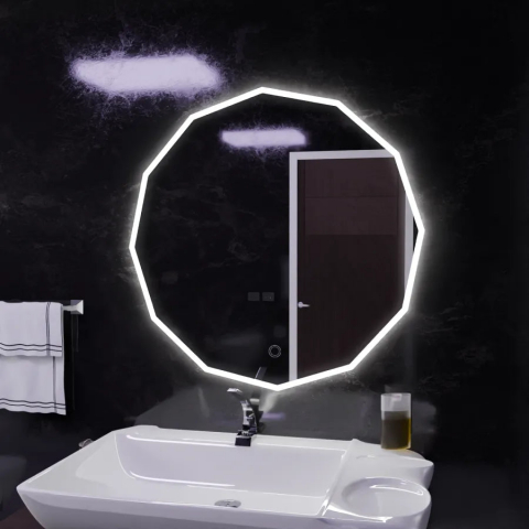 Oglinzi LED/Smart - Oglinda LED rotunda 70 cm, cu touch si iluminare dimabila, pentru baie sau dormitor