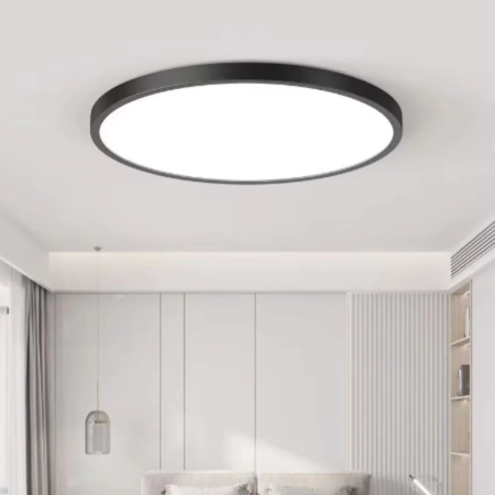 Plafoniera LED 48W lumina rece, design modern, finisaj negru, interior [3]
