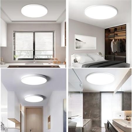 Plafoniera LED 48W lumina rece, design modern, finisaj alb, interior [2]