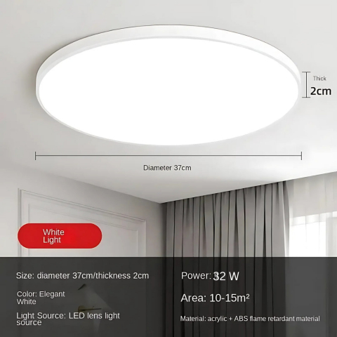 Plafoniera LED rotunda, 32W, lumina neutra 4000K, finisaj alb mat, design modern pentru interior [2]