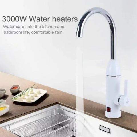 Baterii Sanitare - Robinet Electric Instant pentru Apa Calda, Afisaj LCD, Alb, LZ-501X