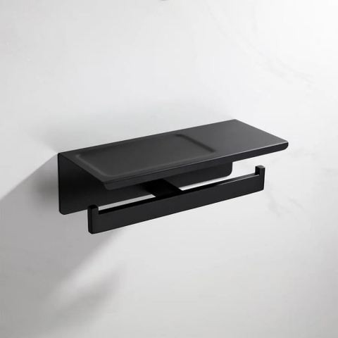 Suport Dublu Hartie Igienica cu Suport Telefon/Parfum Negru GJ603 [2]