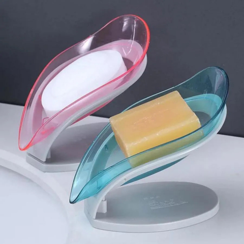 Casă & Grădină - Suport Sapun cu Scurgere, Plastic, 14*13*8 cm, Roz