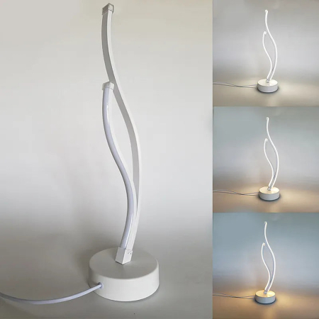 Veioza LED Minos, 48W, Lumina Rece/Calda/Neutra, Metal si Acril, Alb [1]