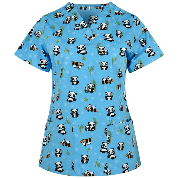 Bluza medicala albastra cu panda [1]