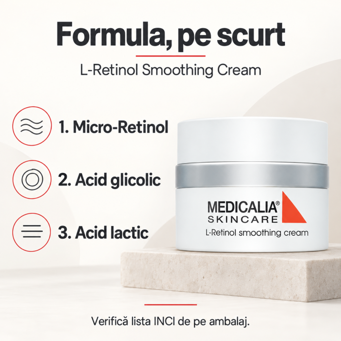 Cremă facială de noapte cu retinol Medicalia L-Retinol Smoothing Cream, 50 ml [4]