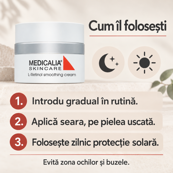 Cremă facială de noapte cu retinol Medicalia L-Retinol Smoothing Cream, 50 ml [5]