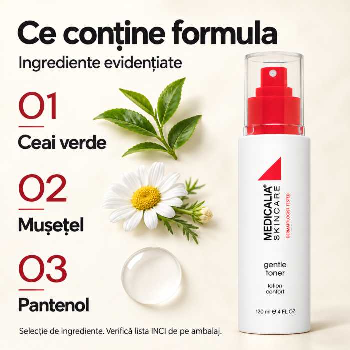 Loțiune tonică fără alcool Medicalia Gentle Toner, 120 ml [4]