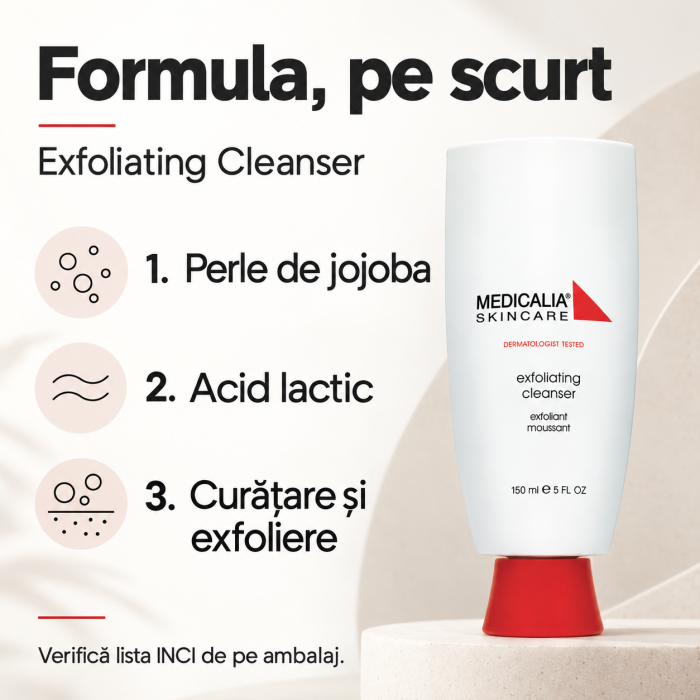 Spumă de curățare exfoliantă Medicalia Exfoliating Cleanser, 150 ml [4]