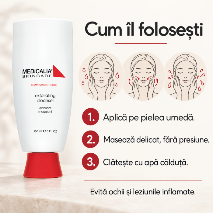 Spumă de curățare exfoliantă Medicalia Exfoliating Cleanser, 150 ml [5]