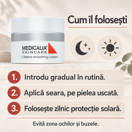 Cremă facială de noapte cu retinol Medicalia L-Retinol Smoothing Cream, 50 ml [4]