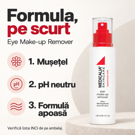 Demachiant pentru ochi și buze Medicalia Eye Make-up Remover, 120 ml [3]
