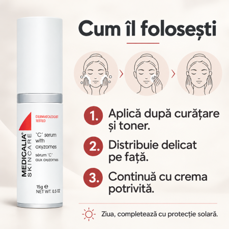 Ser facial Medicalia 'C' Serum With Oxyzomes cu vitamina C, 15 ml [4]