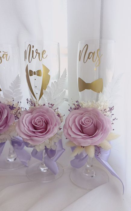 Pahare nunta personalizate Purple [2]