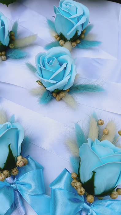Set Floare de pus in Piept si Bratara Turquoise [2]