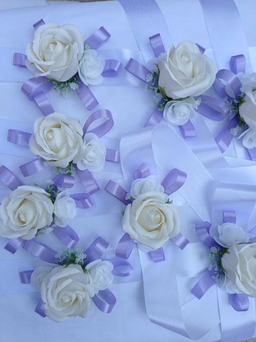 Bratari domnisoare de onoare White & Purple [2]