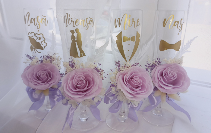 Pahare nunta personalizate Purple [3]