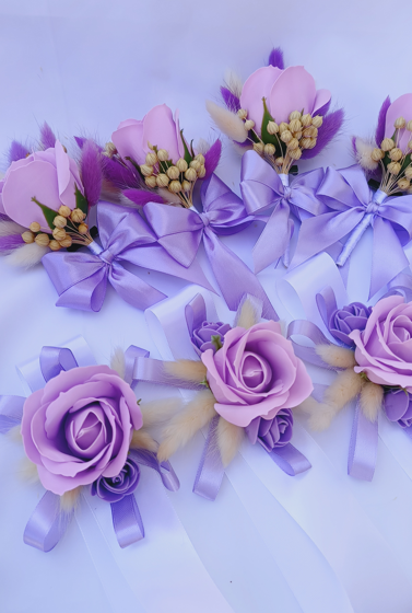 Set Floare de pus in piept si bratara cu flori uscate [4]
