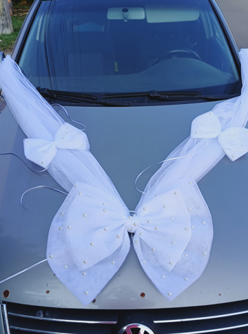 Decor masina Big White Bow [2]