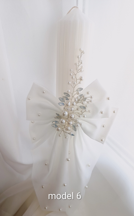 Lumânări canelate Big Bow and Pearls [6]