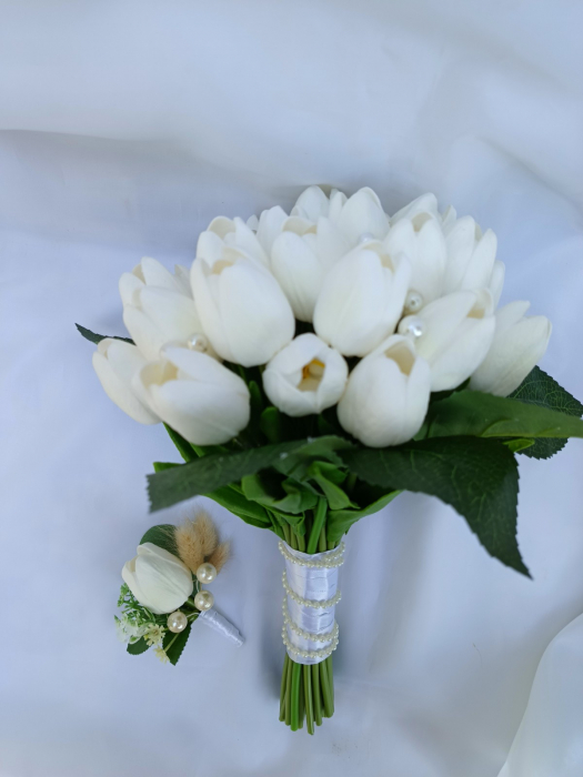Buchet de mireasa White Tullip [2]