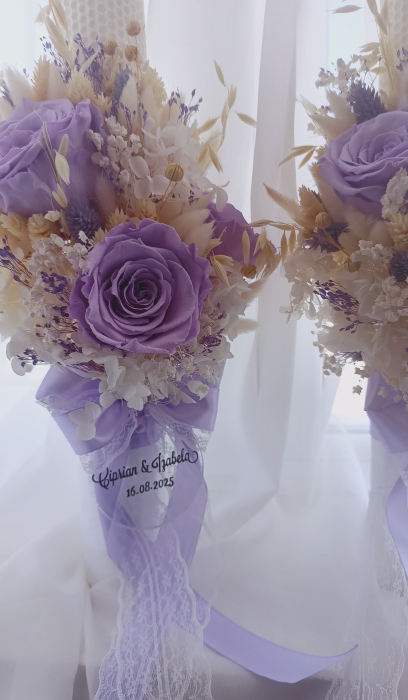 Lumânări fagure cununie Crio Purple personalizate [4]