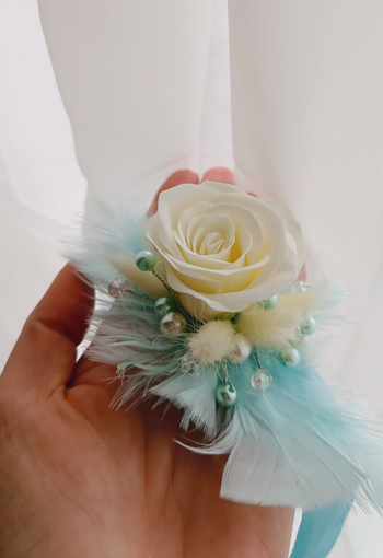 Bratara Elegant Feather& Pearls [2]