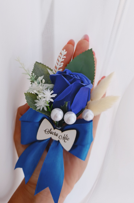 Flori de pus in piept White Rose personalizate [3]