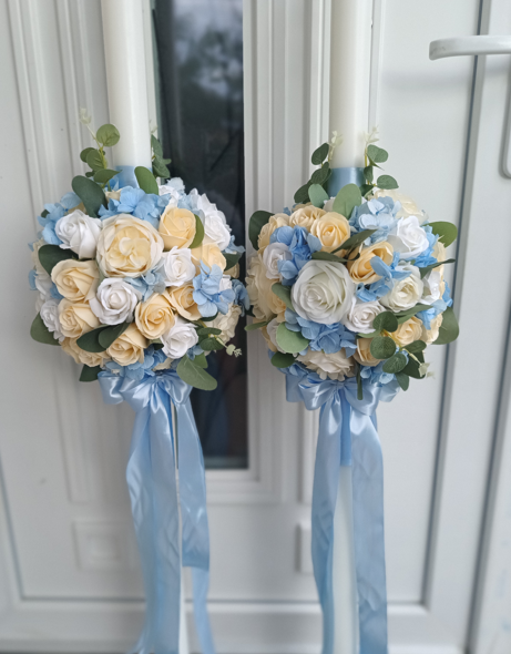 Lumanari lungi cununie Baby Blue  (doar in Arad) [2]