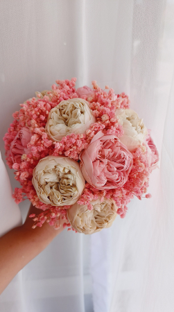 Produse - Buchet de mireasa Bujori Crio Pink