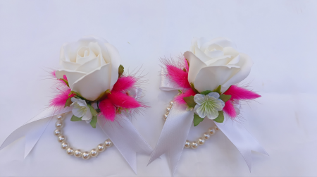 Bratari - Bratara din perle White Rose and Pink personalizata
