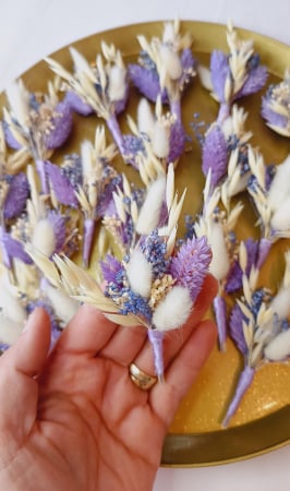Produse - Cocarde invitați din plante uscate Purple Lavander