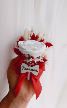Produse - Floare de pus în piept White Rose and Crio flowers
