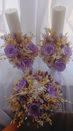 Buchet de mireasa Crio White and Purple [3]