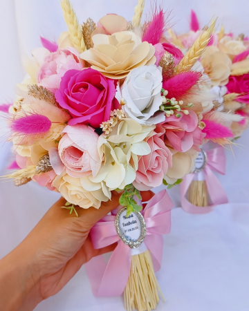 Produse - Buchet de mireasa Pink pufos