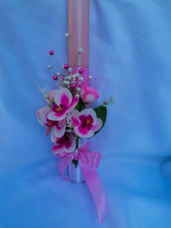 Lumanare botez - Lumanare botez fetita Pink Elegant