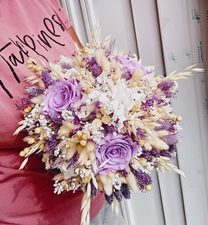 Buchet de mireasa Crio White and Purple [1]