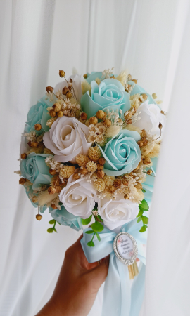 Buchet de mireasă Light Turquoise and White [1]