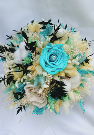 Produse - Buchet de mireasa Crio Turquoise & White